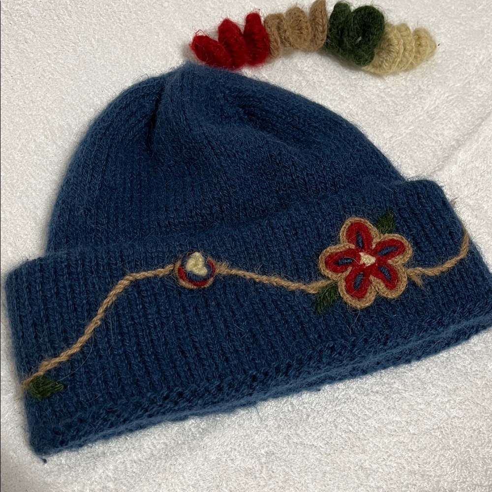 Neckworks Knit Blue Alpaca Wool Beanie